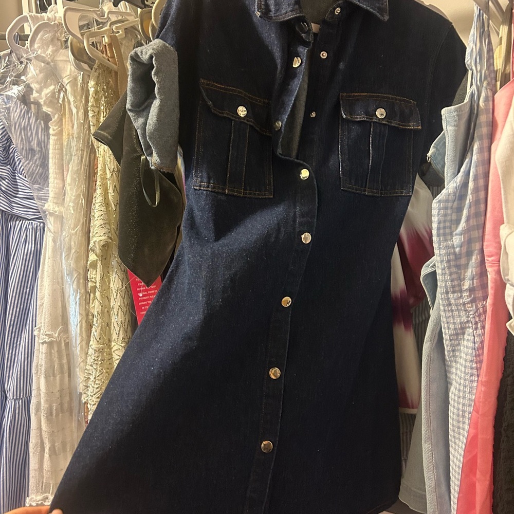 Denim Button-Up Dress